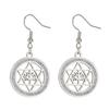 Aretes de acero inoxidable transfronterizos directos de fábrica estrella de David aretes para mujer moda aretes colgantes de árbol de la fortuna joyería