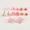 Conjunto Quatro Flores Artificiais Terno Rosa Flor Falsa Flor de Seda Adorno de Cabeça Antigo Grampo de Cabelo DIY Flor Decoração de Bolsa de Dor