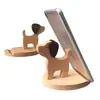 Nuevo soporte de escritorio de madera para teléfono móvil creativo de dibujos animados animal cachorro madera maciza soporte inferior logotipo con letras