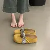 Sandálias de verão para exterior 2026 novo estilo primavera-verão para combinar com saias, sapatos Birkenstock com aumento interno de altura, tamancos fechados de sola grossa para mulheres
