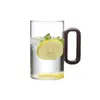 Taza de Vidrio de Borosilicato Alto con Mango de Nogal, Taza de Té Resistente al Calor para Uso en Casa y Oficina, Apta para Calor Directo, Producción al por Mayor