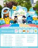 Escena de inauguración de jardín de infantes, decoración de aula de escuela primaria, ambiente, arreglo de globos de clase, pared de fondo, tablero KT