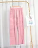 Pantalones de Casa Otoño e Invierno, Pantalones de Dormir Térmicos de Doble Cara para Mujer, Pantalones Rectos Sueltos, Pantalones Cálidos Casuales, Pantalones a Cuadros para Mamá para Uso al Aire Libre