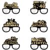 Decoración de Fiesta de Cumpleaños Gafas de Papel 18 21 30 40 50 60 70 80 Años Accesorios Decorativos para Fotos