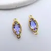 Pingente Duplo Cor Cobre Banhado a Ouro Conserva Cor com Pingente Oval de Zircônia Acessórios para Brincos Colar Pulseira Grampo de Cabelo Materiais para Acessórios de Cabelo