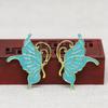 Yiwu ouro raio cor cobre banhado a ouro DIY ponto Cui imitação ouro queima azul esmalte borboleta um par de acessórios para chapéus B3424