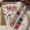 Celebridade da Internet Estampa de Leopardo Laço Acessórios para Nail Art Outono e Inverno Estilo Maillard Laço Misturado Decorações de Diamante para Unhas Venda por Atacado