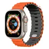 Adecuado para correas de Apple Watchs456789/10/11 Correas de Apple Modificadas Correas de Reloj de Silicona Marina