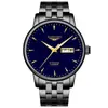 Guanqin 16058 Reloj de Moda Luminoso con Calendario para Hombre Mecánico Totalmente Automático con Diseño Calado Marca Reloj Impermeable