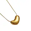 Cadena de Hueso de Serpiente de Acero de Titanio en Forma de Corazón de Lujo Ligero Cadena para Clavícula de Mujer Acero Inoxidable Chapado en Oro de 18K Collar con Colgante de Corazón Simple Joyería