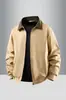 Chaqueta de solapa de marca de moda estilo americano para primavera y otoño, top casual holgado versátil, hecho de algodón lavado, cómodo y transpirable