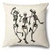 Funda de Almohada Halloween Calabaza Divertida Transfronteriza Amazon Estampado de Lino Funda Decorativa para Cojín de Sofá del Hogar