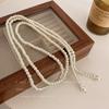 Retro longo colar de pérolas Coreia do Sul simples design elegante clavícula cadeia internet celebridade personalizado Novo colar de pingente para mulheres