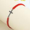 Pulseira simples de cruz multicolorida ajustável para homens e mulheres preta e branca tecida pulseira de casal pulseira de corda atacado em estoque