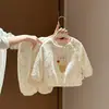 Conjunto de Invierno de Dos Piezas para Bebé Niña Estilo Coreano Elegante de Lunares Lindo Dibujo Animado Conjunto de Dos Piezas Ropa de Casa Cálida