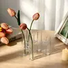 Tubo de Ensaio Vaso de Vidro Recipiente de Pequeno Diâmetro Arte Sala de Estar Ornamento Vintage Arranjo de Flores Vaso de Flores de Alta Qualidade Luxo Leve Retrô