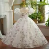 Vestido de Passarela para Meninas, Vestido Longo Princesa Fada das Flores, Vestido de Aniversário para Daminha, Vestido de Performance ao Piano para Pequena Apresentadora, Verão