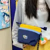 Bolso bandolera bordado de bloques de color estilo japonés, lleno de energía, inspirado en lo vintage, perfecto para estudiantes, vacaciones, compras y salidas casuales