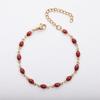 Pulseira Jinyiyuan em ouro 18K aço inoxidável pequena oval corrente rosa moda joia personalizada transfronteiriça nova