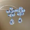 Conjunto de Brincos e Colar com Pingente de Flor Cravejado de Diamantes Estilo Palácio, Corrente de Clavícula da Moda, Joias de Luxo Leve e de Alto Padrão para Mulheres