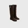 Botas empilhadas plissadas estilo Melard, botas longas acima do joelho para mulheres, novo modelo de verão 2026, botas longas com bico redondo, sola grossa e salto grosso para o trabalho