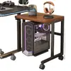 Estante multicapa para caja de computadora móvil para uso debajo del escritorio, con ruedas, adecuado para colocar impresoras
