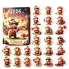 Navidad 2026 Transfronterizo Nuevas Llegadas Cuenta Regresiva de Adviento Decoración Navideña Acrílica Adornos Colgantes para Regalo