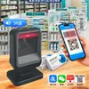 Scanner de código de rastreabilidade de medicamentos, escaneamento em lote, desduplicação automática, transmissão por voz, leitor de código de barras sem fio de mesa