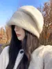 Gorro holgado estilo coreano con borde enrollado para adelgazar la cara, tejido fino para clima frío para mujer, nuevo 2025, turbante casual versátil