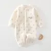 Mono acolchado de otoño e invierno para bebés, niños y niñas, ropa cálida de algodón puro para recién nacidos, mameluco acolchado para usar al aire libre