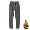 Traje de suéter austriaco de lana de grano con pecho medio abierto para hombre, suéter acolchado con forro polar, pantalones casuales de dos piezas, nuevo otoño e invierno 2024, grande