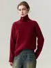 Zhenrong~ Suéter de Punto Minimalista Suave de Cachemir 100% de Cabra para Mujer, Cuello Alto, Perezoso y Adelgazante, Capa Base