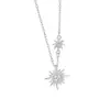 Collar Pequeño Sol Estrella Radiante de Plata de Ley S925 para Mujer Moda Diseño de Nicho Elegante Versátil Cadena para Clavícula de Gama Alta