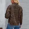 Europa y Estados Unidos transfronterizo AliExpress 2024 nuevo primavera y otoño Abrigo de mezclilla estampado de leopardo manga larga corto holgado casual