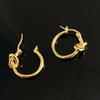 Pendientes de Otoño e Invierno, Pendientes Nudo de Moda para Mujer, Pendientes de Borla Versátiles Elegantes de Celebridad de Internet, Versátiles de Moda Exquisitos de Rosa