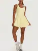 Vestido Falda de Tenis Deportiva Europea y Americana con Almohadilla en el Pecho para Mujer Correr al Aire Libre Fitness Yoga Falda Corta de una Pieza 62113