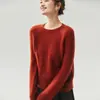 Estilo Otoño e Invierno Cachemira Seda de Morera Cuello Redondo Manga Raglán Color Sólido Holgado Casual Versátil Tejido Capa Base Suéter Mujer