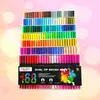 Plumas de Acuarela 12 Colores 24 Colores Doble Punta Suave Plumas de Colores Plumas de Dibujo para Niños Set de Pintura Regalo de Vacaciones