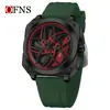 Reloj de Moda OFNS Esqueleto de Coche Rotación 360 grados Reloj para Hombre Tendencia Más Vendido Versátil para Estudiantes Reloj de Cuarzo