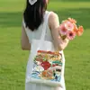 Bolsa de Lona com Ilustração de Cidade, Bolsa Tote de Lona Chinesa Excepcional, Bolsa de Compras Ecológica Personalizada de Grande Capacidade, Bolsa de Pano para Check-In de Atrações Turísticas