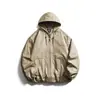 Ropa Vintage Otoño 2025 Tendencia Retro Japonesa Chaqueta con Capucha de Piel Sintética Unisex Marca de Moda Chaqueta de Piloto