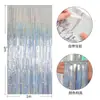 Cortina de Chuva de Seda Laser Colorida 3,3*6,6 pés Decoração de Cena de Teto para Festa de Aniversário Infantil Casamento Cortina de Porta com Franjas