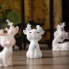 Porta incienso de cerámica de ciervo lindo, mascota de té creativa, decoración de escritorio, quemador de incienso para el hogar, soporte para varillas de incienso, adorno