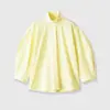 Roupas de Moda Europeias e Americanas Transfronteiriças, Camisa de Moda Popular no Aliexpress com Gola Alta, Manga Três Quartos e Manga Bufante