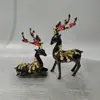 Veado Sika de Latão Veado Fu Enfeites Veado Deitado Veado Jubao Sala de Estar Decoração de Armário de Vinho Artesanato Doméstico Simples Criativo Presente