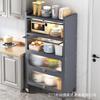 Rack de armazenamento de cozinha com porta de armário, piso, armário de armazenamento multi-camada, forno de micro-ondas multifuncional, forno, forno, rack de armazenamento de armário