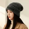 Gorro de Punto Trendy Versátil Estilo Coreano para Otoño e Invierno para Mujer, Gorro de Lana Cálido de Invierno que Protege las Orejas para Circunferencia de Cabeza Grande para Hombre