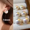 Brincos Sinfonia de Cores Pérola Aurora para Mulheres, Brincos Estilosos e Modernos Estilo Celebridade da Internet, Pérolas Perfeitamente Redondas com Brilho Rosa, Acessórios de Orelha Elegantes e Doces