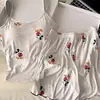 Camisola Acolchada Popular para Pijamas de Mujer, Pantalón Corto y Camiseta sin Mangas, Conjunto Ligero de Dos Piezas para Estar en Casa, Tejido tipo Algodón 100% Puro