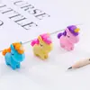 Goma de Borrar Pony Arcoíris Dibujo Animado Lindo Forma de Animal Tridimensional Goma Papelería Creativa Pequeños Premios para Estudiantes de Primaria